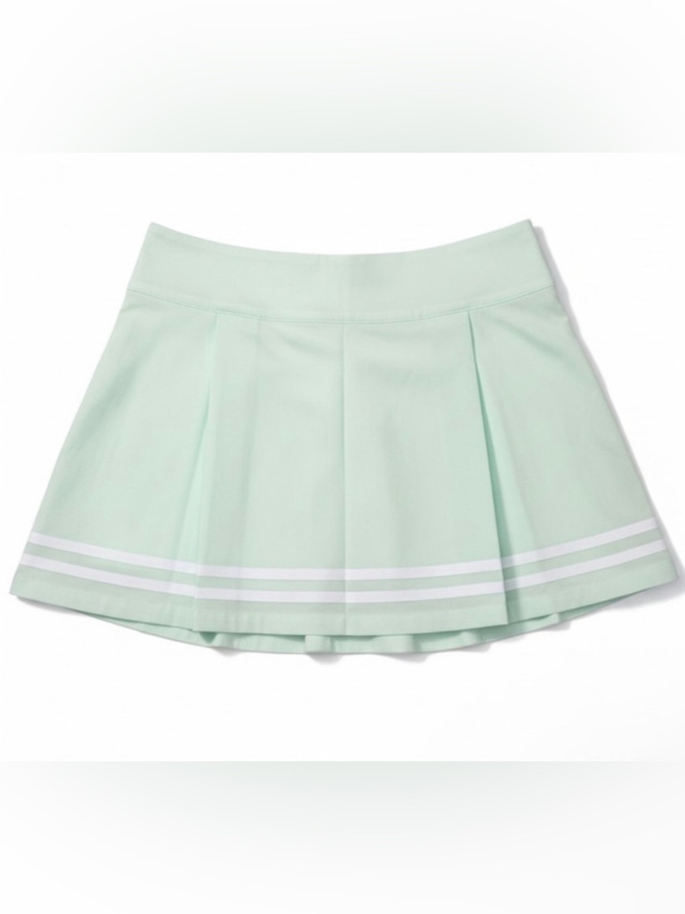 CALIA by Carrie Underwood Mint Pleated Mini Skirt with White Stripes